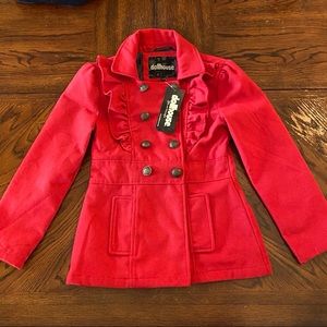 🔴 Girls Red Dress Coat sz 14-16 🔴 NWT